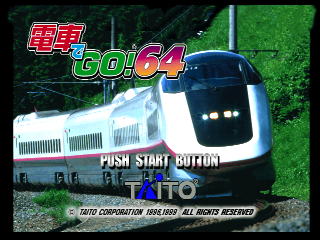 Densha de Go 64 title screen for Nintendo 64